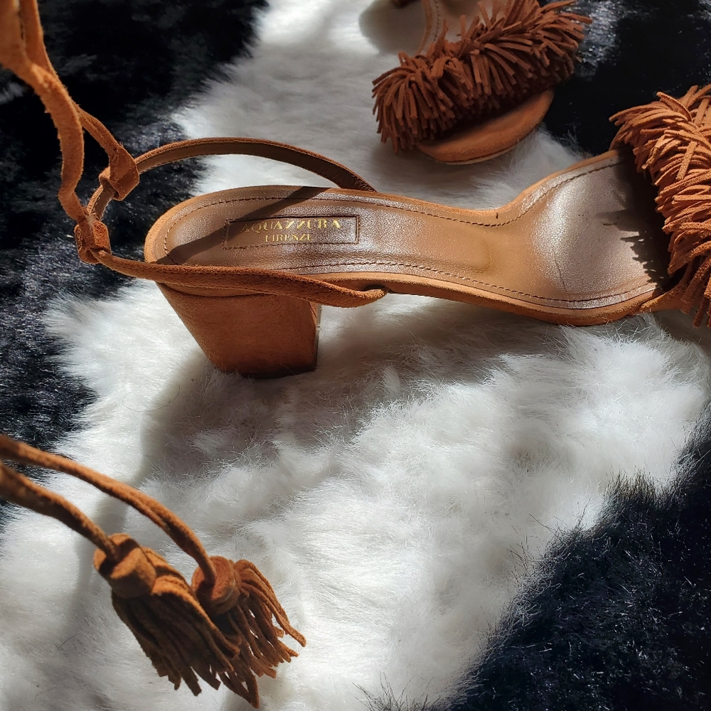 Made in Italy Aquazurra💥Host Pick💥 leather sandals with low heel, seize 39 - Picture 5 of 7